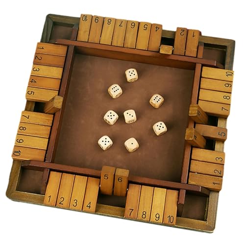 Adatto a tutte le età: poiché il nostro set di dadi Shut The Box è molto facile da imparare e divertente, è adatto per 2-4 giocatori di tutte le età. È molto pratico.