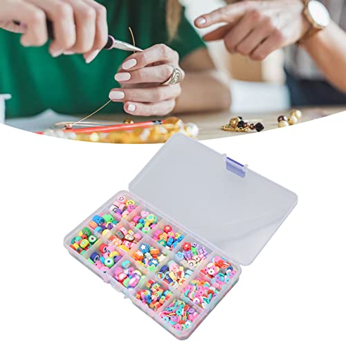 Agatige Kit de pulseira de contas de argila com 300 peças, adorável padrão de berloques de argila fa