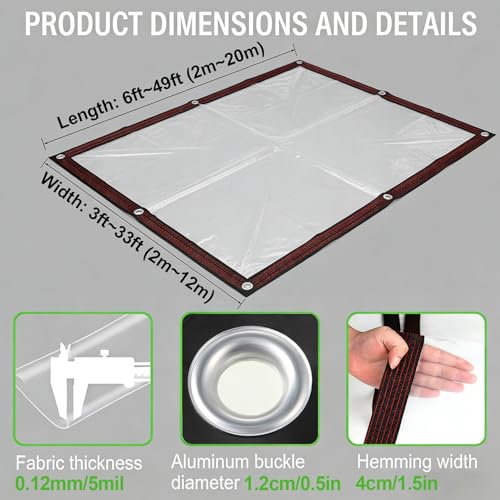 Lona de vinilo de plástico transparente impermeable de 0.12 mm para techos de invernaderos 6