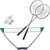 Donnay Badminton Set mit Badminton Netz, zwei Badmintonschläger und Shuttles - mit Aufbewahrungstasche - Blau