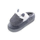 Material: Damen Slipper Plüsch Slipper.Das Obermaterial besteht aus hochwertigem Obermaterial, Obermaterial: Plüsch, Sohlenmaterial: Gummi. Wasserdicht und rutschfest, absorbieren Geräusche beim Gehen auf dem Boden.