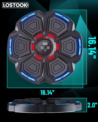 Image of Music Boxing Machine for Kids & Adults, Smart Bluetooth Sounding Punch Machine 9 Modes & 9 Speeds, Wall Mounted Boxing Trainer for Home,Office and Gym