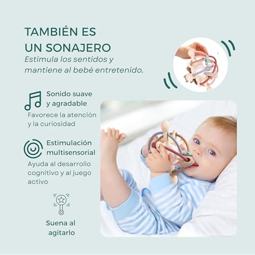 Miniatura 3 de Colifree - Mordedor Bebé Sonajero, Blandito Y De Fácil Agarre, Juguete Denticion A Partir De 3 Meses, Silicona Segura Libre De Bpa, Diseño Ergonómico Y Con Texturas