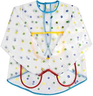Jinlaili Kids Aprons for Painting, Kids Art Smock, Toddler Childrens Painting Apron Long Sleeve with 3 Pockets, Kids Art Aprons, Waterproof Children Artist Painting Smocks for Age 2-7 Years Boy Girl