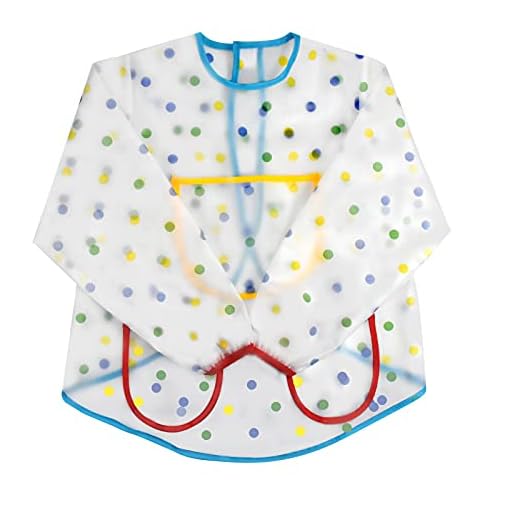 Jinlaili Delantal Infantil Pintura, 2-7 Años Impermeable Delantales de Niño, Bata Impermeable Niño, Delantales de Niño Bebe, Blusón Babero con Bolsillos De Manga 3 Larga para Dibujar de Arte Escolar