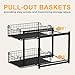 SILUB Under Sink Organizer, 2-Tier Pull Out Cabinet Organizer, Adjustable Height Bathroom Organizer and Storage, Spice Rack for Kitchen, Sliding Drawers Shelves 13.8×11×15.8 Inch (1 Pack)