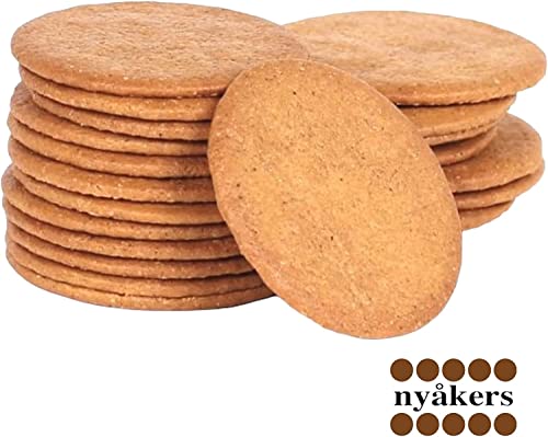 Nyakers Pepparkakor Swedish Ginger Snaps, Vegan Cookies, Dairy-Free Snacks, Gourmet Cookies, Food Gift for, Christmas, Thanksgiving, Packed in Beautiful Tin - 26.45oz Sold by Essential Products