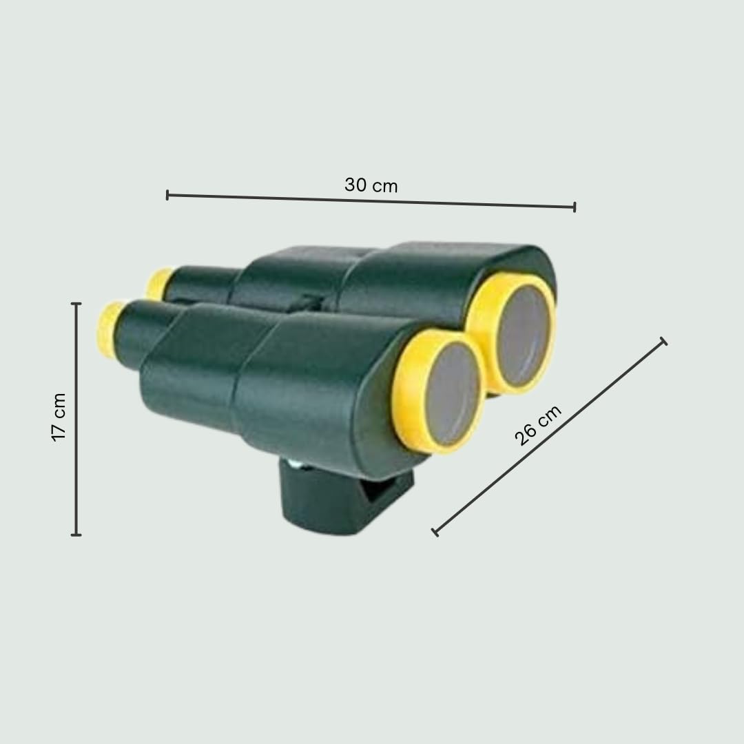 h2i Jumelles XL - Fixe - Accessoires robustes pour constructions de jardin & tour de jeu - Sans fonction optique - Vert/Jaune
