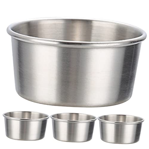 OFFSCH 4pcs Stainless Steel Sauce Cups Dipping Holders for Condiments Dishwasher Safe Non- Design for Restaurants and Home Use Capacity