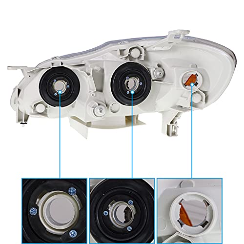 Munirater Head Lamps Headlights Left+Right Replacement For 2003 2004 2005 2006 2007 2008 Corolla Clear #TOP4