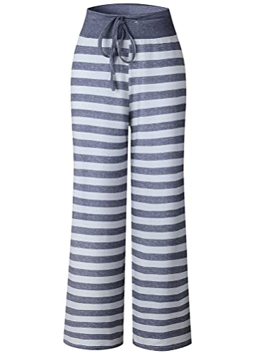 Image of Elsofer Women's Comfy Lounge Pants Soft Floral Pajama Pants Loose Drawstring Wide Leg Palazzo Pants for Sleep, Casual Wear