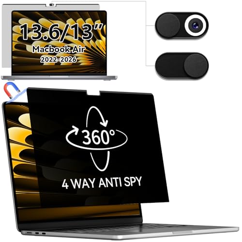 Filtro magnético de privacidad de 360° para trabajar en público con tu MacBook Air 13.6