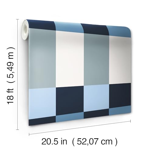 RoomMates Emily Rayna Blue Framework Peel and Stick Wallpaper, RMK12734PLW by RoomMates - Image 3