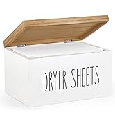 Dahey Dryer Sheet Holder with Lid Wooden Laundry Sheet Container Dispenser for Farmhouse Laundry ...