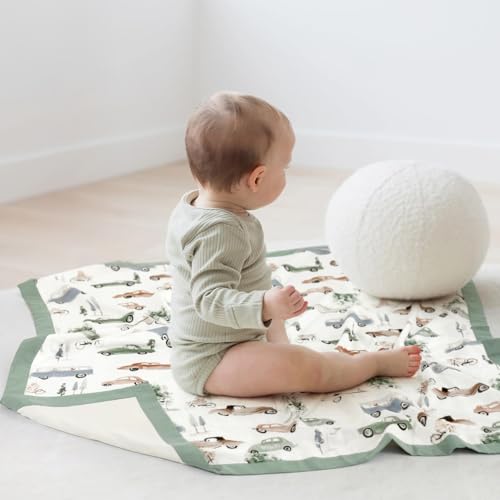 Image of GRSSDER Cotton Muslin Quilt Blanket - Silky Soft and Breathable Baby Blanket Quilt, Oversized Muslin Blankets for Newborns, Toddlers & Kids, 6 Layers Reversible Design for All Seasons, 40 inch x 50 inch