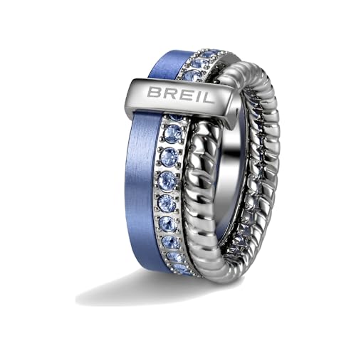 Breil Gioiello TJ1718 collezione BREILOGY, ANELLI da DONNA in ACCIAIO colore LILLA misura 16 con CON PIETRE
