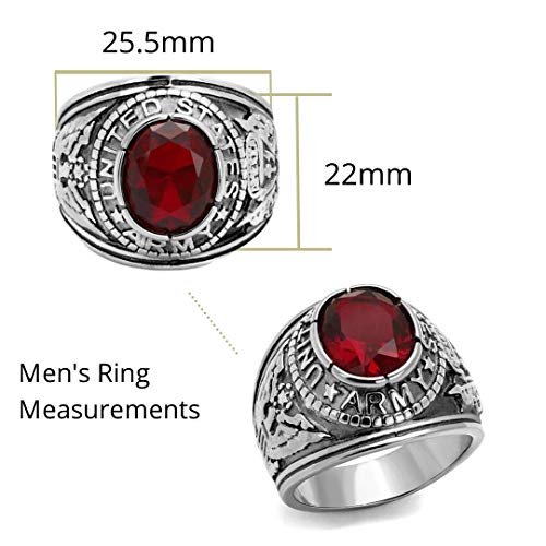 Men's USA United States Army Military Ring Patriotic Bezel Set Crystal Oval Centerstone3