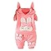 Produktbild Kinderbekleidung,VENMO Kleinkind Baby langes Hülsen Kaninchen Pullover Hoodie Jungen Mädchen Cartoon Drucken Warm Sweatshirts Kapuzenpullover + Hosen Outfits Romper Set (Pink, Alter: 18 Monate)