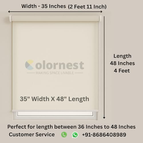 Image of Roller Blinds for Windows 35 Inch W X 48 Inch L | Dim Out Roll-Up Shades Sun UV Protection for Home & Office Charcoal Grey| Heavy Duty in 38 MM Pole