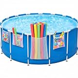 Poolside Perfection! 4-Pack Poolside Mesh Storage Bags with Adjustable Straps, 1-Second Install Above Ground...