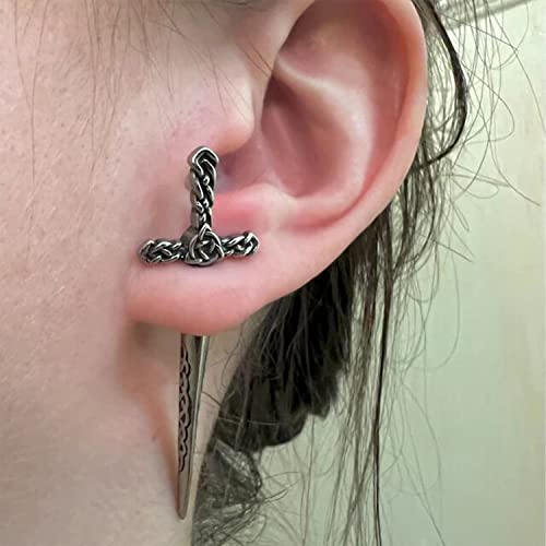 Kirtijw Stainless Steel Sword Stud Earrings For Men Women Gothic Punk Sword Earrings Jewelry #TOP4