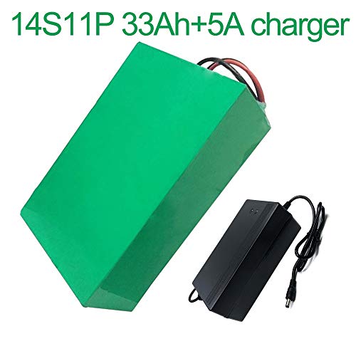 with 5A Charger 52V 33Ah 14S11P Li-ion Battery Electric Two Three Wheeled Motorcycle Bicycle 275 * 215 * 70mm