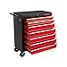 DAIMANN Red Carrello da Officina Garage Portautensili con Chiusura Centralizzata Porta Attrezzi con Ruote e Freni CP10 con 7 Cassetti