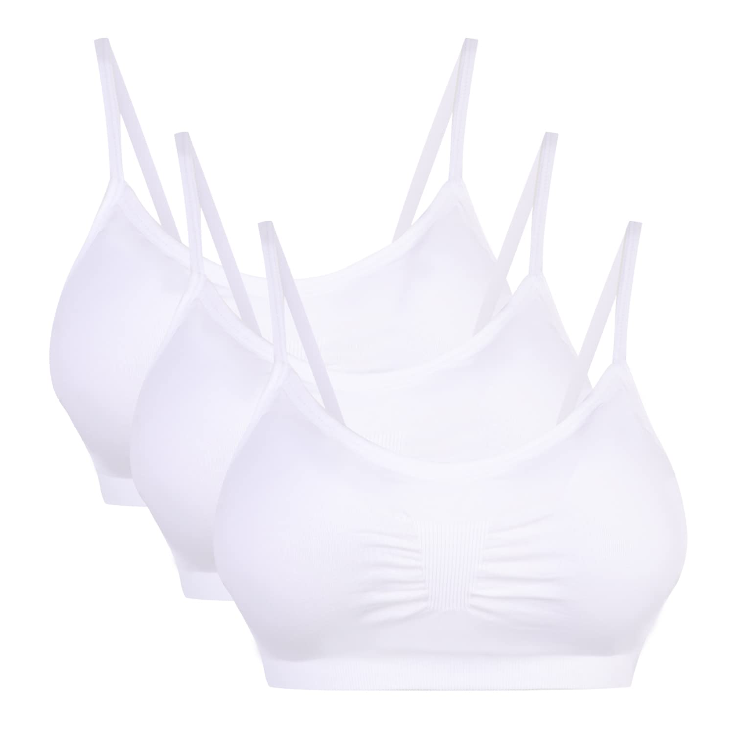 Vertvie Womens Strech Duenn Ohne Buegel Push up Yoga Sports BH Bra Top Set Fuer Fitnesstraining Polsterung 2er/3er Pack