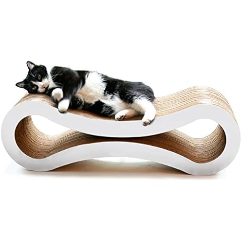 PetFusion Ultimate Cat Scratcher Lounge (86 x 27 x 27 cm, Cloud White). Superior Cardboard & Construction, significantly outlasts cheaper alternatives Cover