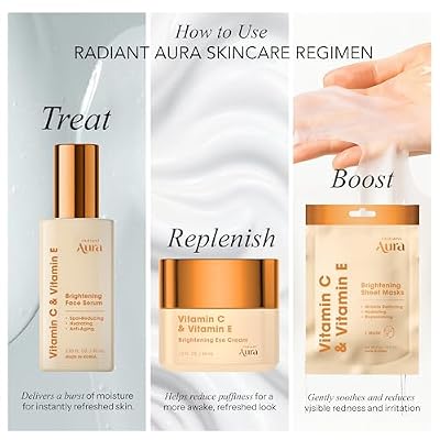 Vitamin E & C Serum For Face Dermatologist Tested, Anti Aging, Korean Skin Care Revives Tired Skin, Smooths Fine Lines, Lightweight Hydration Vegan, Clean Beauty Pack of 2
