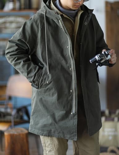 Men's Hooded Parka M51 Military Field Jacket Fashion Fishtail Outwear Coat Windbreaker2