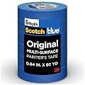 Scotch Painter's Tape Original Multi-Surface Painter's Tape, Blue, Paint Tape Protects Surfaces and Removes Easily, Multi-Surface Painting Tape for Indoor and Outdoor Use, 0.94 Inches x 60 Yards, 6 Rolls