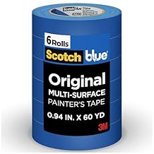 ScotchBlue Original Multi-Surface Painters Tape, 1 Inch Wide 0.94 in. x 60 Yds, 6 Rolls, Blue Paint Tape Protects Surfaces and Removes Easily, Masking Tapes for Indoor and Outdoor Use 2090-24EP6