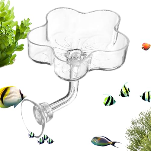 de alimentos para peces, para acuario, con forma de flor, contenedor de alimentos para pecera, para agua salada, tortuga, agua dulce, Betta Tetras, oficina en casa