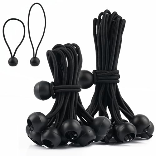 Spanngummis mit Kugel 30 Stück Planenspanner mit Kugel 10cm/15cm Gummispanner Zeltgummis Expanderschlingen Gummischlaufen für Planen Zelt Banner Pavillons Netz Überdachungen