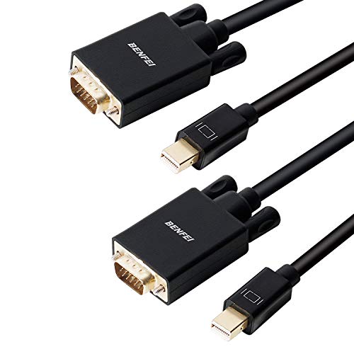BENFEI 2-Pack Mini DisplayPort to VGA 6ft Cables for High-Definition Video and Audio Connections