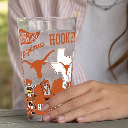 Image of Logo Brands NCAA 16 oz Pint Glass - Durable Glass With Bold Team Color- Chip-Resistant Rim Drinkware For Fans, Tailgates, Home Bars & Everyday Use