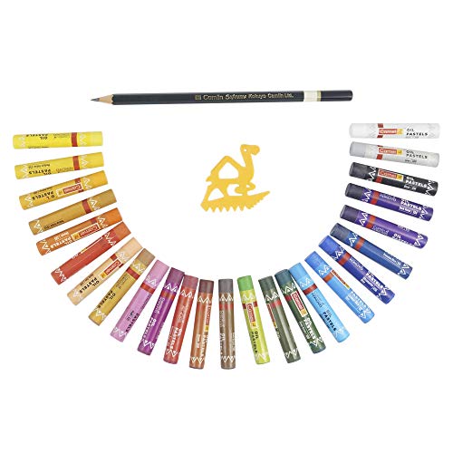Image of Camel Camlin Kokuyo Oil Pastel (50 Shades) Oil Pastel + Free 1 Drawing Pencil - 25 Shades