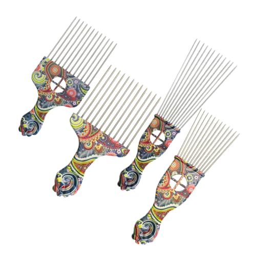 OFFIGAM 4 Piezas Peine De Aguja De Acero De Patrón Retro Accesorios Para El Cabello Para Mujeres Peine El Cabello Broma Recoger Peine Estilo Peine Desenredante Abs Colorful