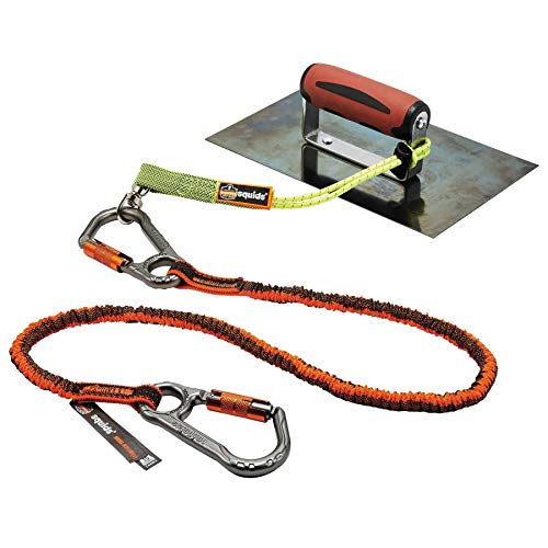 Image of Tool Tethering Kit for Concrete Finisher, Includes Tool Lanyards and Attachments for Power Grinders and Trowels, Ergodyne Squids 3184
