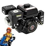 Go Kart Gas Engine Motor, 212CC 4 Stroke 7.5 HP Electric Start Horizontal Engine, Industrial Grade Replacement Gas Motor, Overhead Valve (OHV) Design, Key Start, Forced Air Cooling