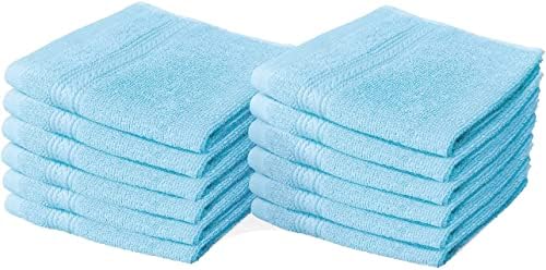 Textile Do 12 X Face Cloth Set 100% Egyptian Combed Cotton Flannel Face Towels 500-GSM Quick Dry And Highly Absorbent Washcloth for Hotel Spa Gym Makeup Remover 30 x 30 cm (White, 6)