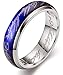 Anillos que cambian de color, 6MM anillos de estado de ánimo, anillos de acero de titanio para hombres y mujeres, anillos de descompresión de moda (Anillo de plata de El Señor de los Anillos, 11)