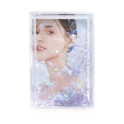 SH.DREAM 2*3 Inch Glitter Snow Frame Photo Deaktop Decro Picture Shake for Mini Photo frame (purple star & iridescent splinter glitter) Cover