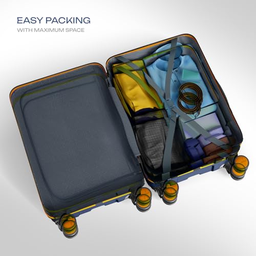 Image of Safari Cabin Thorium Neo 8 Wheels 55 Cm Small Trolley Bag Hard Case Polycarbonate 360 Degree Wheeling System Luggage, Trolley Bags for Travel, Suitcase for Travel, Graphite Blue