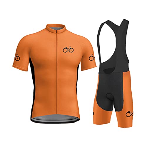 Maillot de Cyclisme Homme Manches Courtes, Été Tenue VTT Pro et Cuissard À Bretelle Vélo Route avec 9D Gel Rembourré, Vêtement Combinaison Cycliste...