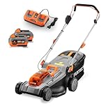 FUXTEC Tondeuse à Gazon sans Fil 40V (2x20V) E2RM37 Set Batteries et Chargeur - Largeur De Coupe 37cm, Hauteur De Coupe Variable, Tondeuse à Gazon Batterie, sans Fil