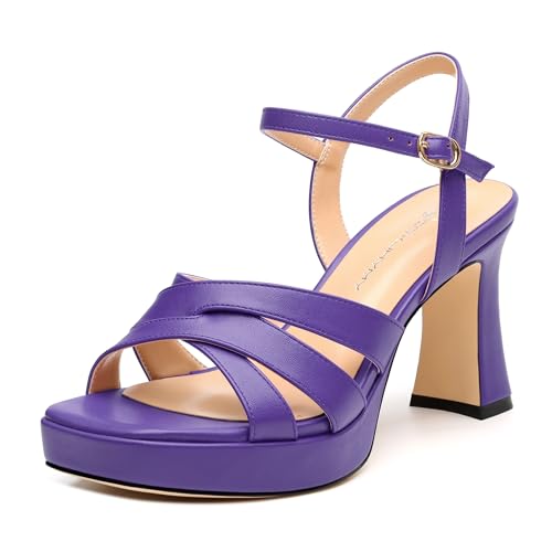 Image of Women Square Toe Platform Block Heel Sandals 3.3''