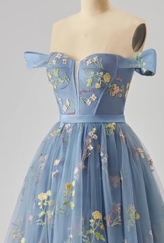 Women's Short Homecoming Dresses 2024 Flower Embroidery Tulle Prom Dress Corset Formal Party Gown3