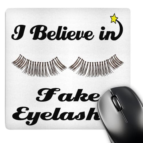 3dRose 8 x 8 x 0.25 Inches I Believe in Fake Eyelashes Mouse Pad (mp_105151_1)